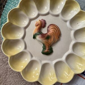 Vintage Rooster Deviled Egg Plate
